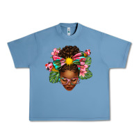 Pebble Blue Afro Woman Summer Urban Heavy Tee - texasbilliewilder