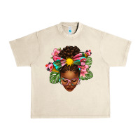 Sandshell Afro Woman Summer Urban Heavy Tee - texasbilliewilder
