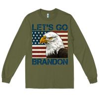Army Green american bald eagle let's go brandon Long Sleeve Tee - Jasminsmagicworld