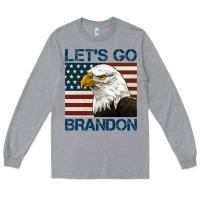 Heather Grey american bald eagle let's go brandon Long Sleeve Tee - Jasminsmagicworld
