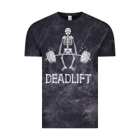 Deadlift Funny Halloween Skeleton Weight Lifting Workout Vintage Tee | Teevron