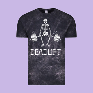 Deadlift Funny Halloween Skeleton Weight Lifting Workout Vintage Tee Designed By Longcreatives