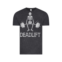 Vintage Black deadlift funny halloween skeleton weight lifting workout Vintage Tee - longCreatives