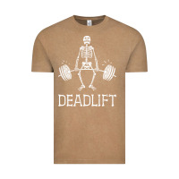 Vintage Coffee deadlift funny halloween skeleton weight lifting workout Vintage Tee - longCreatives