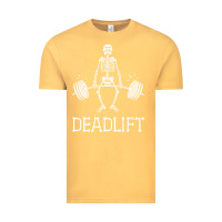 Vintage Mustard deadlift funny halloween skeleton weight lifting workout Vintage Tee - longCreatives