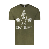 Vintage Olive deadlift funny halloween skeleton weight lifting workout Vintage Tee - longCreatives