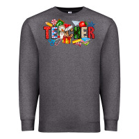 Charcoal Heather Christmas teacher Premium Sweatshirt - CowhideDigitalArt