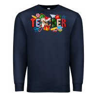 Navy Christmas teacher Premium Sweatshirt - CowhideDigitalArt