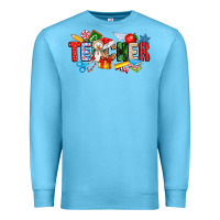 Ocean Blue Christmas teacher Premium Sweatshirt - CowhideDigitalArt