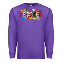 Purple Christmas teacher Premium Sweatshirt - CowhideDigitalArt