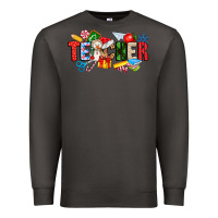 Smoke Christmas teacher Premium Sweatshirt - CowhideDigitalArt