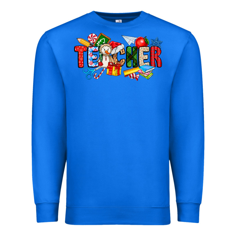 Christmas Teacher Premium Sweatshirt by CowhideDigitalArt | Teevron