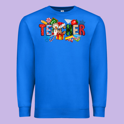Christmas Teacher Premium Sweatshirt Designed By Cowhidedigitalart