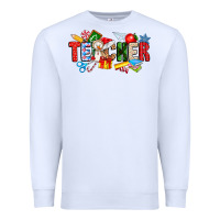 White Christmas teacher Premium Sweatshirt - CowhideDigitalArt