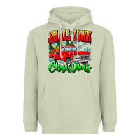 Matcha Small town Christmas Heavyweight Hoodie - CowhideDigitalArt