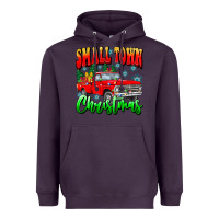 Plum Small town Christmas Heavyweight Hoodie - CowhideDigitalArt