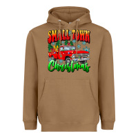 Toasted Coconut Small town Christmas Heavyweight Hoodie - CowhideDigitalArt