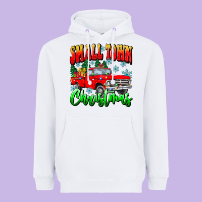 Small Town Christmas Heavyweight Hoodie Designed By Cowhidedigitalart