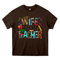 Chocolate Brown wife mom teacher Heavy Core Tee - NancyCooperArtShop