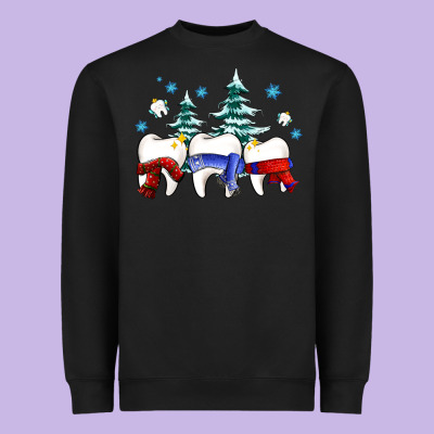 Dental Christmas Tree Teeth And Winter Ado Heavyweight Sweatshirt Designed By Oliviacreatesart
