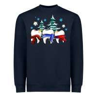 Navy dental christmas tree teeth and winter ado Heavyweight Sweatshirt - OliviaCreatesArt
