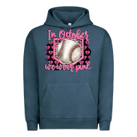 Pigment Midnight Navy in october we wear pink baseball Urban Hoodie - BarkalooDesign