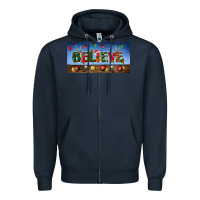 Navy christmas believe license plate Zipper Hoodie - BundleAndBundleShop