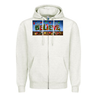 Oatmeal Heather christmas believe license plate Zipper Hoodie - BundleAndBundleShop