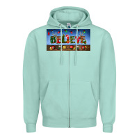 Seafoam christmas believe license plate Zipper Hoodie - BundleAndBundleShop
