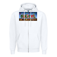 White christmas believe license plate Zipper Hoodie - BundleAndBundleShop