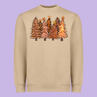 Melanin Christmas Trees With Lights Heavyweight Sweatshirt Designed By Fadigitalartstudio