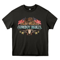 Asphalt make america cowboy again Heavy Core Tee - NancyCooperArtShop