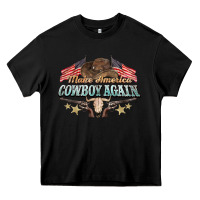 Black make america cowboy again Heavy Core Tee - NancyCooperArtShop