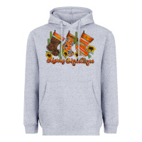 Heather Grey western Christmas Heavyweight Hoodie - CowhideDigitalArt