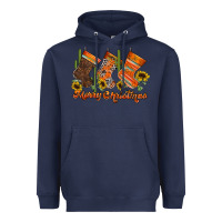 Navy western Christmas Heavyweight Hoodie - CowhideDigitalArt