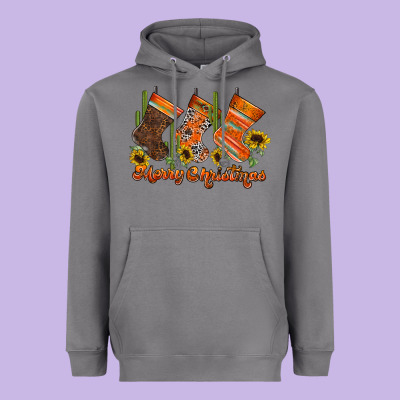 Western Christmas Heavyweight Hoodie Designed By Cowhidedigitalart