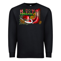 Black cowboy merry christmas Premium Sweatshirt - CowhideDigitalArt
