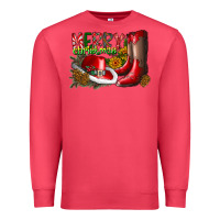 Cardinal cowboy merry christmas Premium Sweatshirt - CowhideDigitalArt
