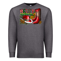 Charcoal Heather cowboy merry christmas Premium Sweatshirt - CowhideDigitalArt