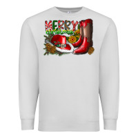Dove Grey cowboy merry christmas Premium Sweatshirt - CowhideDigitalArt