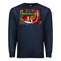 Navy cowboy merry christmas Premium Sweatshirt - CowhideDigitalArt