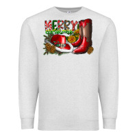 Oatmeal Heather cowboy merry christmas Premium Sweatshirt - CowhideDigitalArt