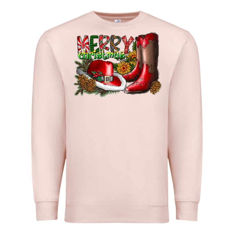 Cowboy Merry Christmas Premium Sweatshirt by CowhideDigitalArt | Teevron