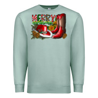 Seafoam cowboy merry christmas Premium Sweatshirt - CowhideDigitalArt