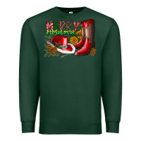 Sports Green cowboy merry christmas Premium Sweatshirt - CowhideDigitalArt
