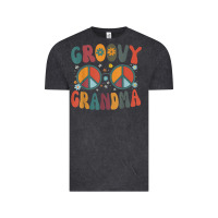 Vintage Black groovy grandma retro 70s peace sign design grandmother Vintage Tee - longCreatives