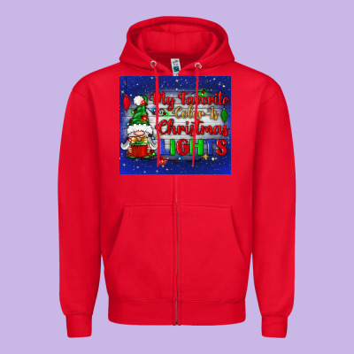 My Favorite Color Is Christmas Lights Zipper Hoodie Designed By Bundleandbundleshop