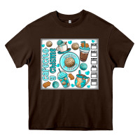 Chocolate Brown cafecito y chisme Heavy Core Tee - MaliasSmallBusiness