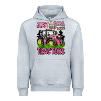 Heather Grey just a girl who loves tractors Urban Hoodie - BarkalooDesign