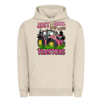 Pigment French Oak just a girl who loves tractors Urban Hoodie - BarkalooDesign